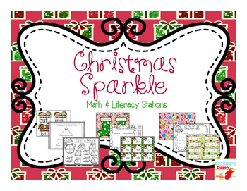 Preview of Christmas Sparkle Math and Literacy Stations