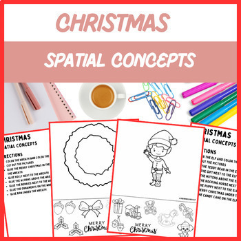 Preview of Christmas Spatial Concept Bundle - Crafts, Speech Therapy | Digital Resource