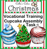 Christmas Special Education Work Box Cupcake Assembly Task