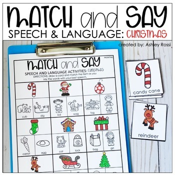 Preview of Christmas Speech Therapy Activities - Print and Digital