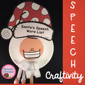 Preview of Christmas Speech Therapy Craft Santa Mask and Beard