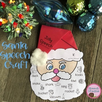 Preview of Christmas Speech Therapy Santa Craft Activities | Language & Articulation Goals