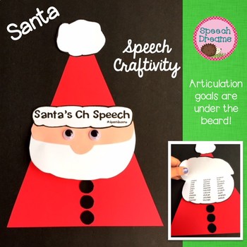 Preview of Christmas Speech Therapy Santa Craft for older students