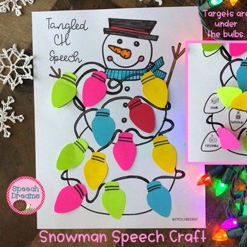 Preview of Following Directions Speech Therapy Snowman Craft | Articulation & Language