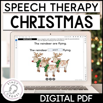 Preview of Christmas Speech Therapy Activities Articulation & Language Digital PDF