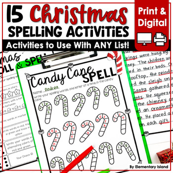 Preview of Christmas Spelling Activities ANY List | Christmas Spelling Practice Activities