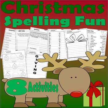 Preview of Christmas Spelling Poem Writing Rhyming Syllables Worksheets NO PREP ELA