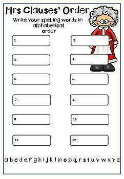 christmas spelling activities x 20 any word list by miss