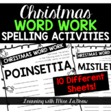 Christmas Spelling Word Work Unscramble Activities Word Creator