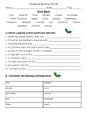 Christmas Spelling Words Packet