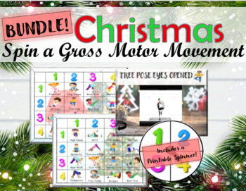 Preview of Christmas Spin a Gross Motor Movement BUNDLE