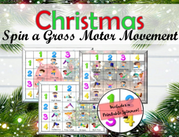 Preview of Christmas Spin a Gross Motor Movement Brain Break Cards