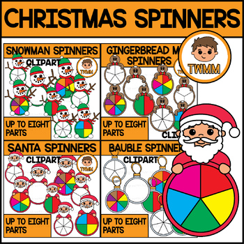 Preview of Christmas Spinners Clipart Bundle l TWMM