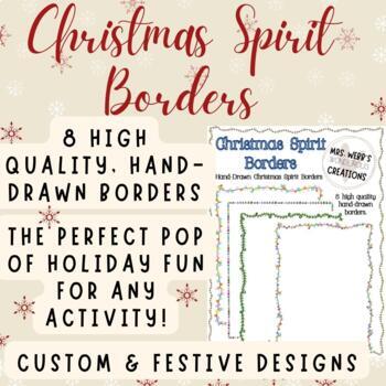 Preview of Christmas Spirit Borders | Classroom Décor, Task Cards, Posters, Decorations