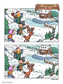 christmas spot the difference activities pdf by tim s printables