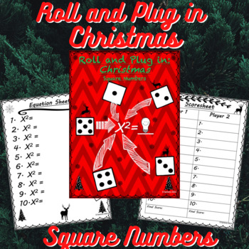Preview of Christmas Square Numbers Activity | 5th/6th Grade Math Game