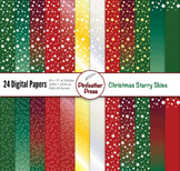 Christmas Starry Skies Digital Papers - 8.5x11