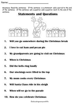 Christmas: Statements or Questions by Educating Everyone 4 Life