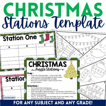 Preview of Christmas Stations | Centers - Editable Holiday Activity Template