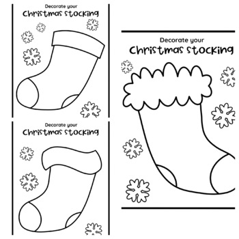 Printable Christmas Crafts for Kids, Stocking Template, Kindergarten  Artwork, DIY Coloring Pages, Homeschool Activity, Instant Download 