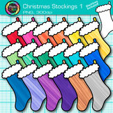 Christmas Stocking Clipart: 19 Colorful Clip Art, Black & 