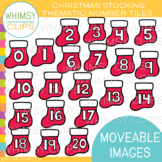 Christmas Stocking Number Tiles Clip Art {MOVEABLE IMAGES}