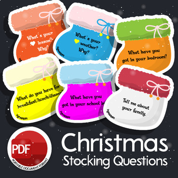 Preview of Christmas Stocking Questions / Speaking Cards №148