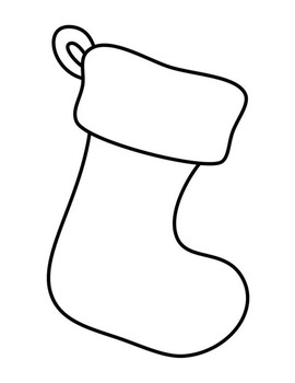 Preview of Christmas Stocking Templates Christmas Stocking Coloring Page Stocking Outline
