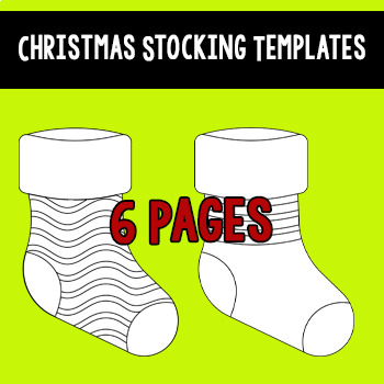 Preview of Christmas Stocking Templates | Xmas Coloring Pages