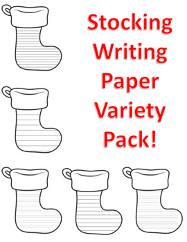 Preview of Christmas Stocking Writing Paper Stocking Writing Templates Stocking Paper Lined