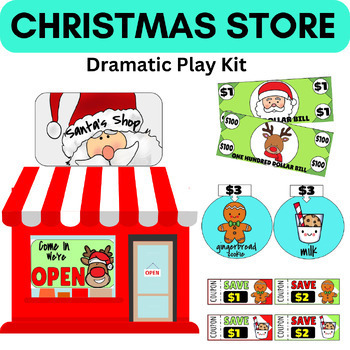 Preview of Christmas Store Dramatic Play Kit- Buying and Selling Game