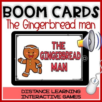 Preview of Christmas Story Boom Cards: THE GINGERBREAD MAN | Reading comprehension activity