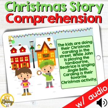 Preview of Christmas Story Comprehension Answering WH Questions Boom Cards