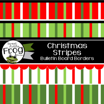 Christmas Stripes Bulletin Board Borders By Sweet Little Frog Designs
