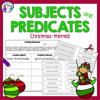 Preview of Christmas Activity Subjects and Predicates for Grammar Review