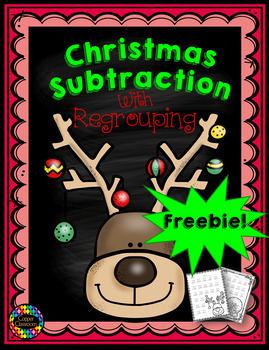 Preview of Free Three Digit Subtraction With Regrouping  Christmas Theme 3.NBT.2