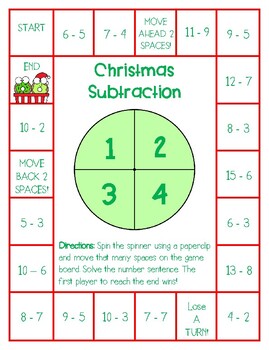 Christmas Subtraction Game By Mrs Holmes In Second 