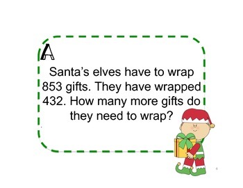 Christmas Subtraction Word Problems SCOOT by Glue Sticks in My Purse