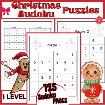 Preview of Christmas Sudoku Puzzles | Christmas Activity | Math Logic game Puzzles