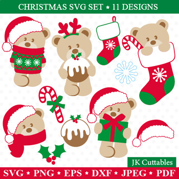Preview of Christmas Svg / Christmas Clipart / Christmas Bears / Christmas Theme / Cricut