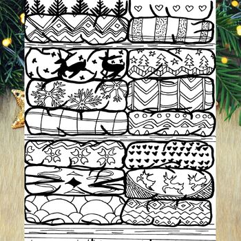 Preview of Christmas Sweaters Coloring Book Pages For Teens and Adults