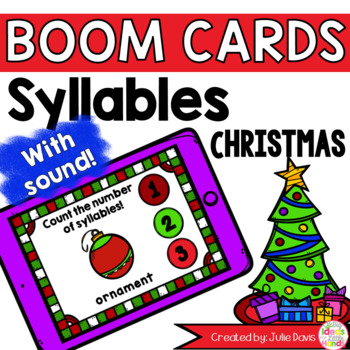 Preview of Christmas Syllable Counting Digital Game Boom Cards