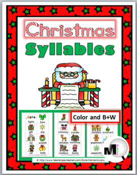 Preview of Christmas Syllables Sort