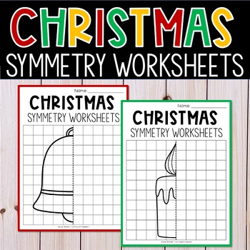 Preview of Christmas Symmetry Winter Geometry Worksheets