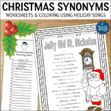 Christmas Synonym Worksheets