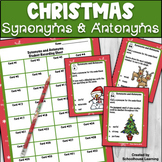 Christmas Synonyms & Antonyms Task Cards Using Context Clues