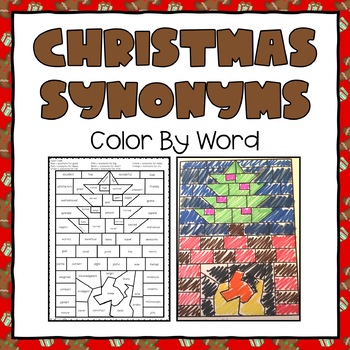 Preview of Christmas Synonyms Color-by-Word