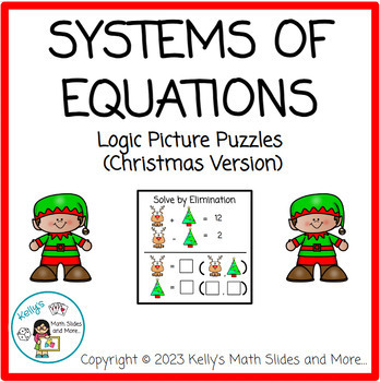 Preview of Christmas Systems of Equations Logic Picture Puzzles