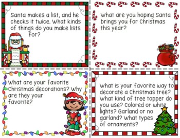 Christmas Talking Circle Prompts Freebie by A Family of Bookworms