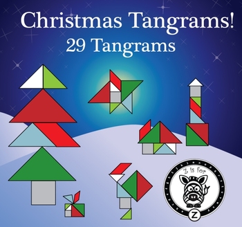 Preview of Christmas / Winter Holiday Tangram Set - 29 Different Tangrams! - {ZisforZebra}